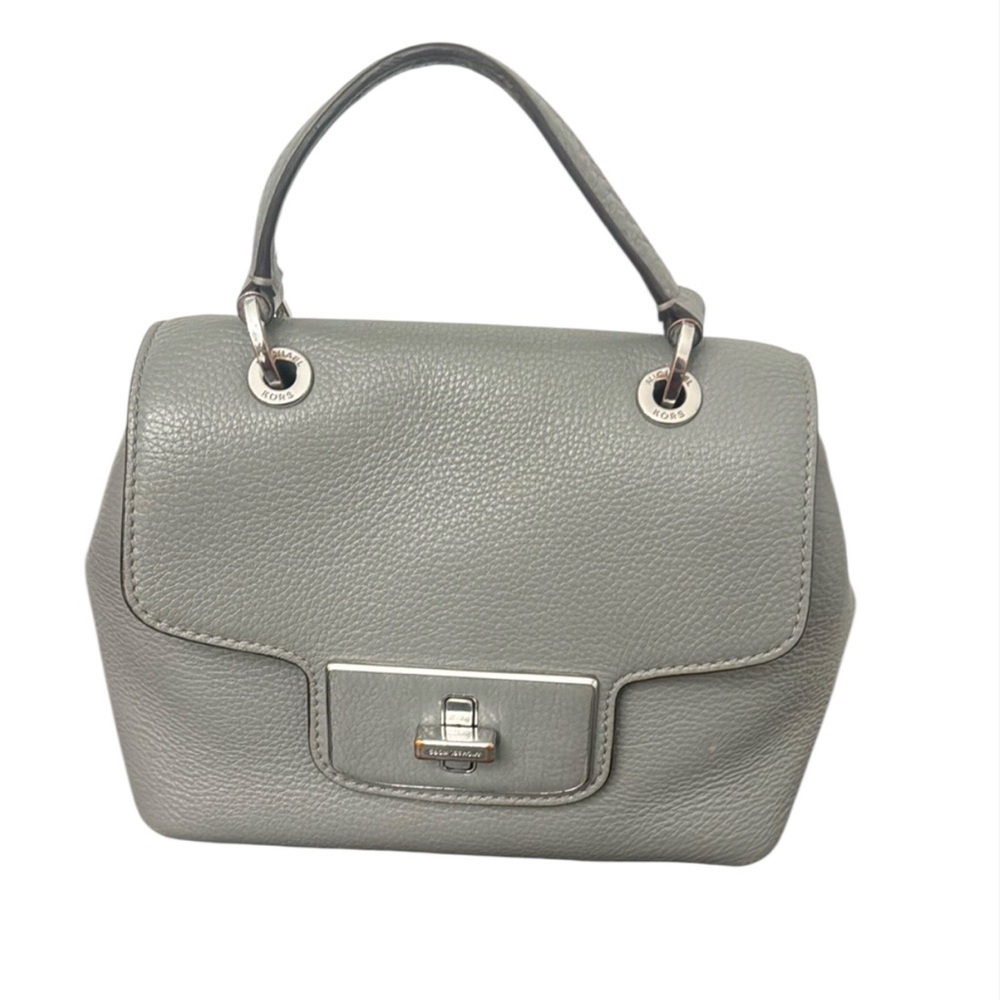 Michael Kors Emery Small Leather Satchel Bag. Steel Gray - Picture 2 of 14